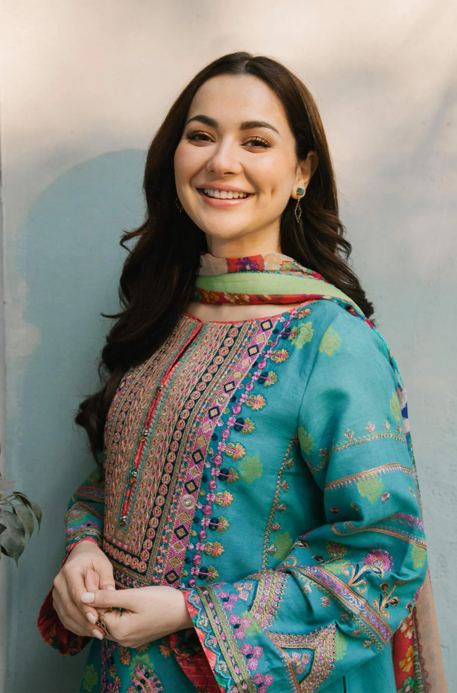 Zara Shahjahan - 3 Piece Lawn Embroidered Suit - UPS028