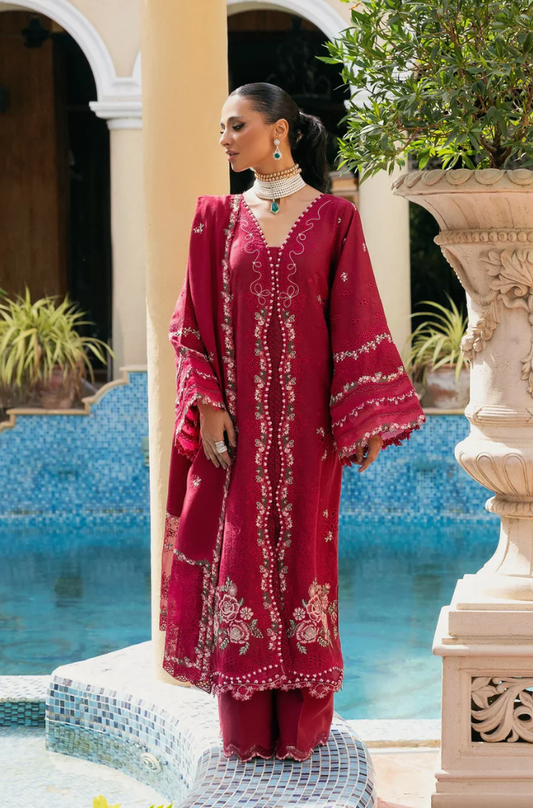Elaf - 3 Piece Embroidered Lawn Suit (Unstitched) - UA234