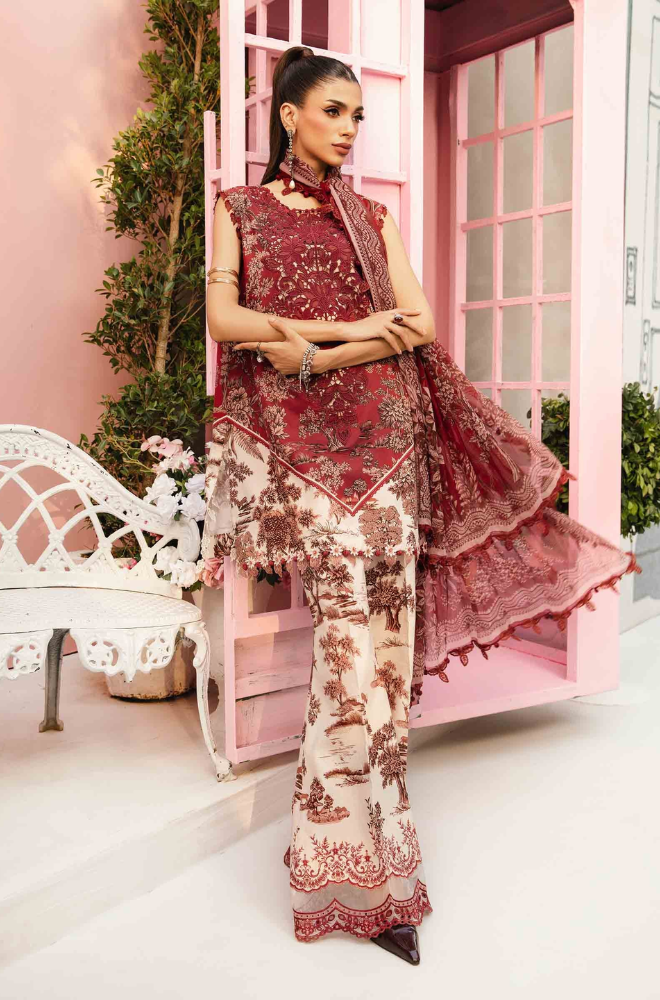Maria B - 3PC Printed Banadora Lawn Suit (Unstitched) - UH0166