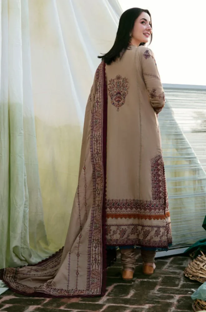 Florent - 3PC Unstitched Dhanak Embroidered Suit - UH232