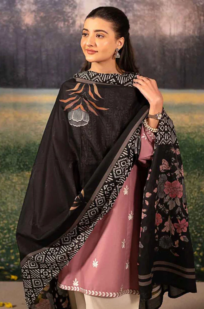 Urge - 3PC Unstitched Dhanak Embroidered Suit - UH248