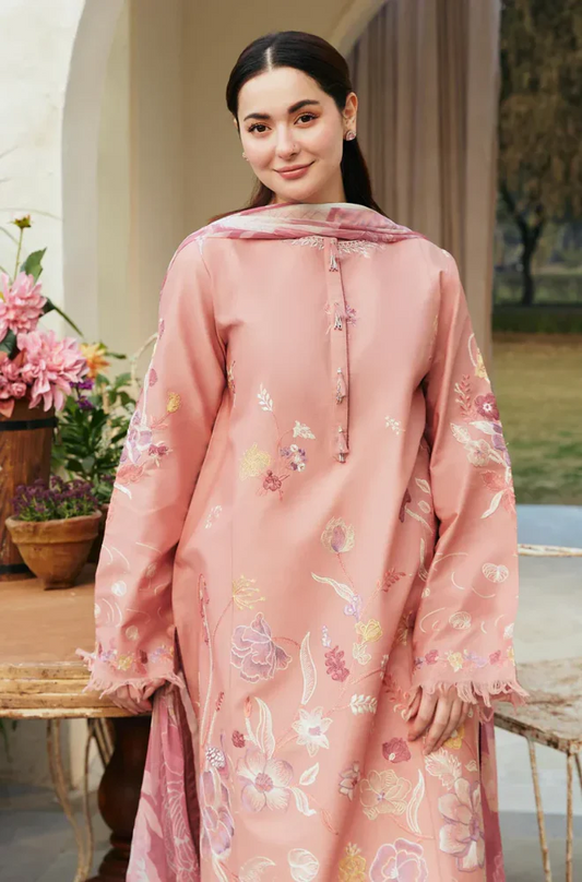 Coco By Zara Shahjahan - 3PC Lawn Embroidered Dress (Unstitched) - UA039