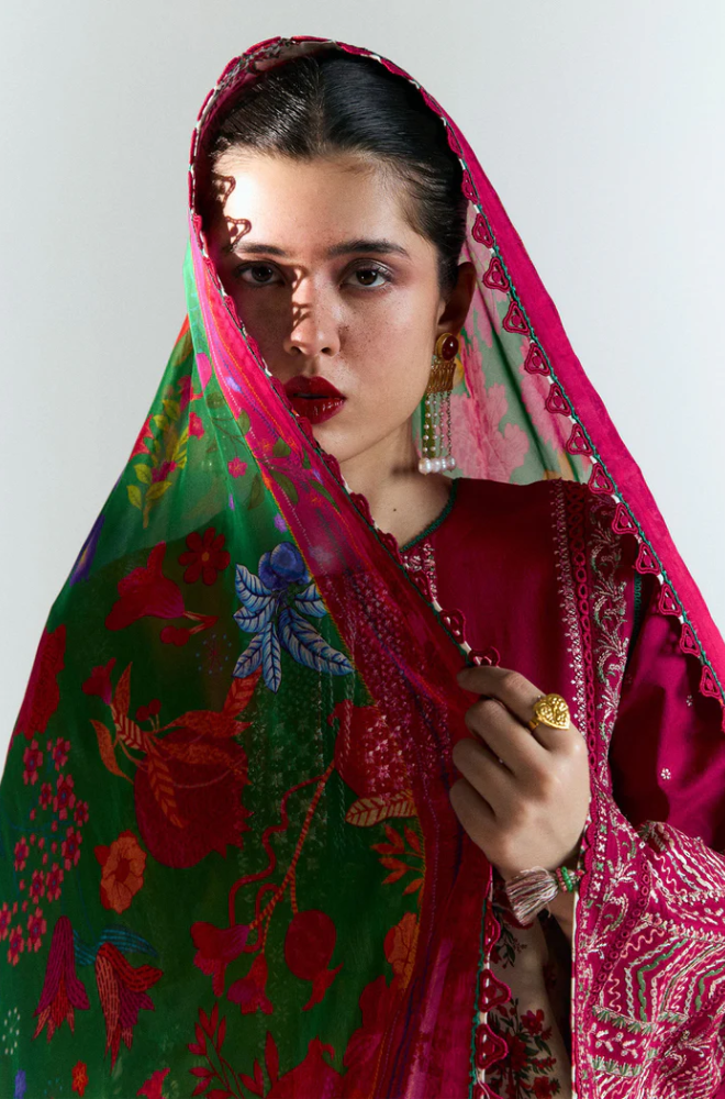 Hussain Rehar - 3PC Unstitched Dhanak Embroidered Suit - US143