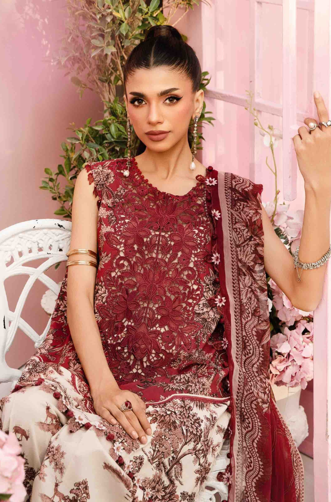 Maria B - 3PC Printed Banadora Lawn Suit (Unstitched) - UH0166