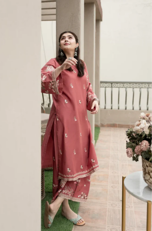 Urge - 2PC Dhanak Embroidered Suit (Unstitched) - UA040