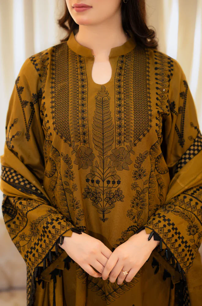 JADE- 3 Piece Lawn Embroidered Suit - UPF055
