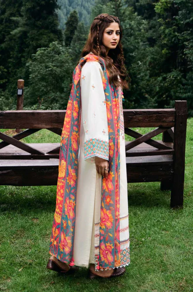 Sapphire - 3PC Unstitched Dhanak Embroidered Suit - UH247