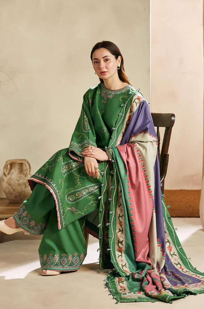 Zara Shahjahan - 3PC Unstitched Dhanak Embroidered Suit - US224