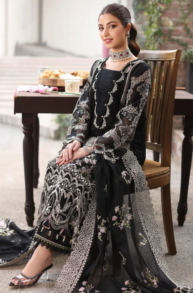KAHF - 3PC Dhanak Embroidered Suit (Unstitched) - UH210