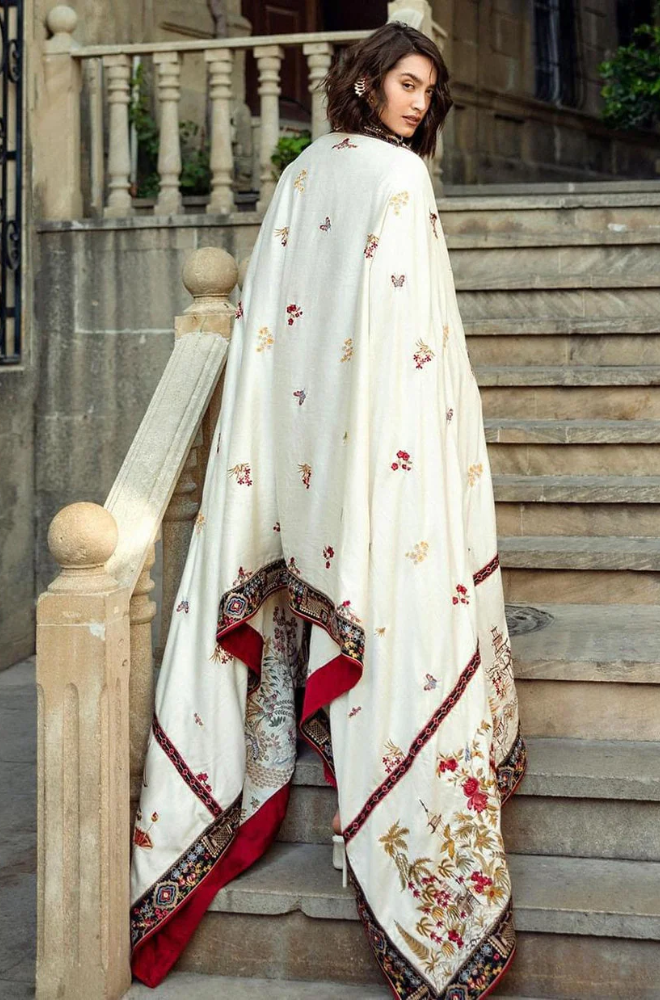Mushq - 3PC Dhanak Embroidered Suit (Unstitched) - UH192