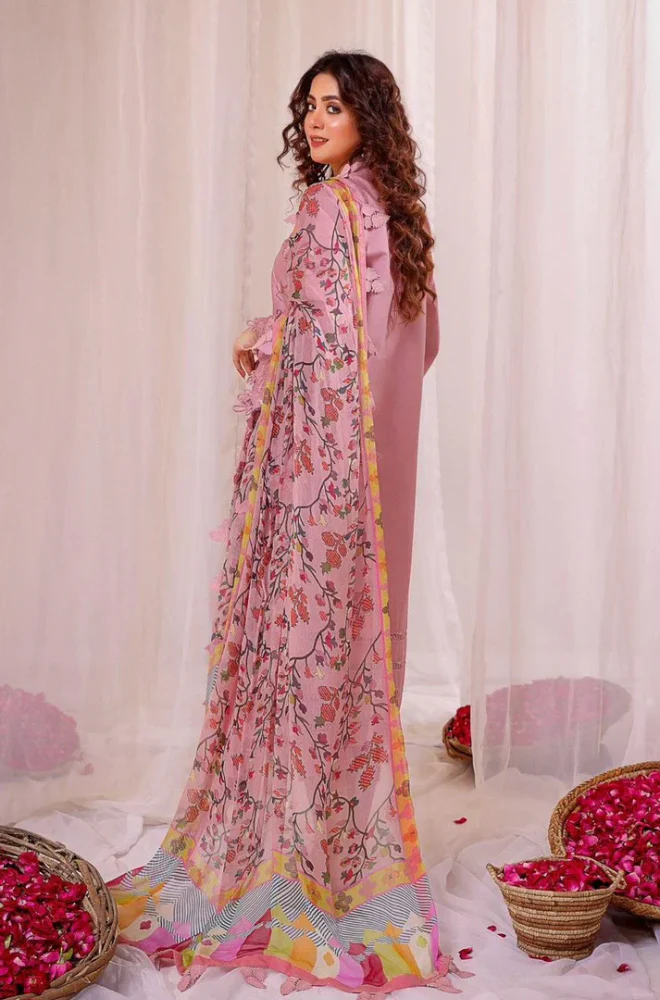 3 Piece - Lawn Embroidered Suit - UPA016