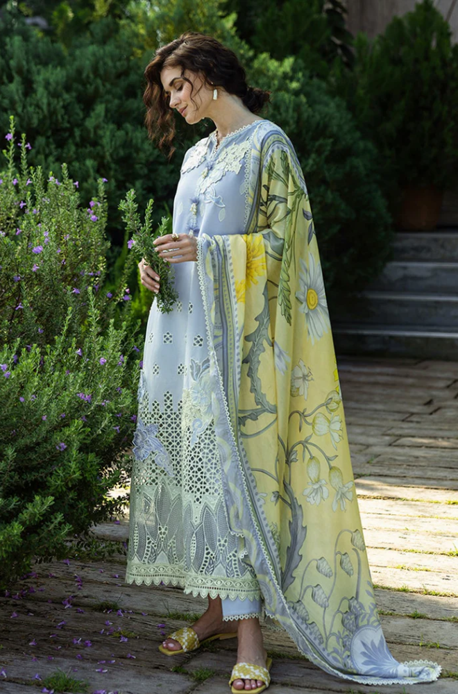 Mushq - 3PC Lawn Embroidered Suit (Unstitched) - UPM0135