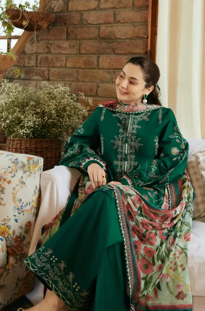 BAROQUE - 3PC Lawn Embroidered Suit (Unstitched) - UA054