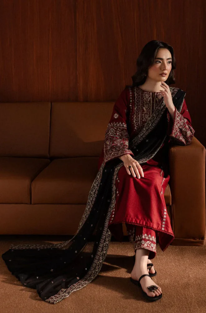 Batik - 3PC Unstitched Dhanak Embroidered Suit - UH175