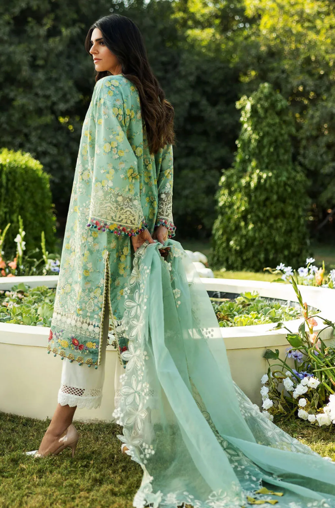 Siraa by Sadaf- 3PC Lawn Digital Printed and Embroidered Suit (Unstitched) - UPHB0156