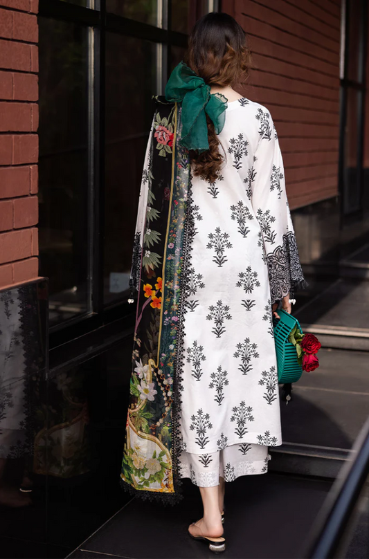 Asim jofa - 3PC Unstitched Dhanak Embroidered Suit - US134