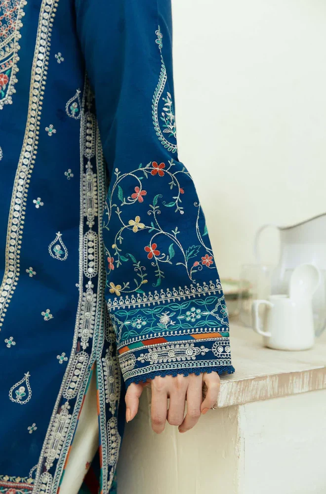 Coco By Zara Shahjahan - 3 Piece Lawn Embroidered Suit - UPA014