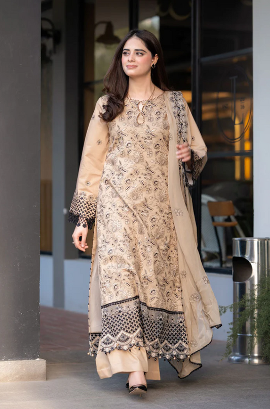 Imrozia - 3PC Unstitched Dhanak Embroidered Suit - US114