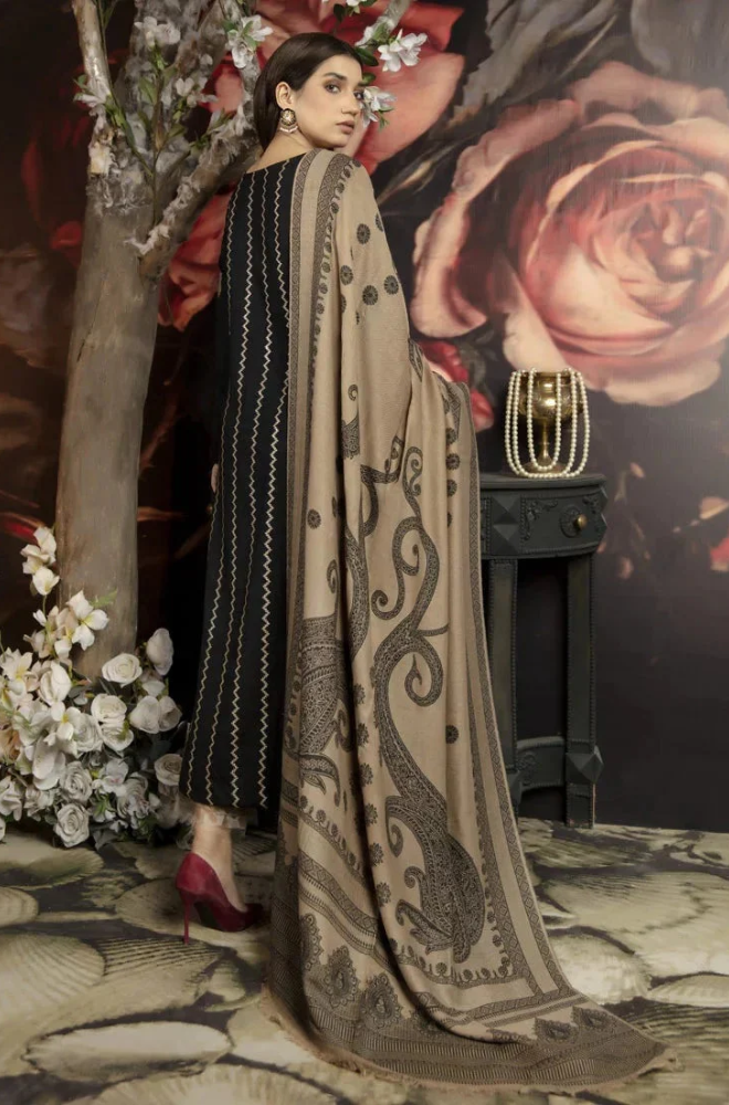 Marjjan - 3PC Dhanak Embroidered Suit (Unstitched) - UH190