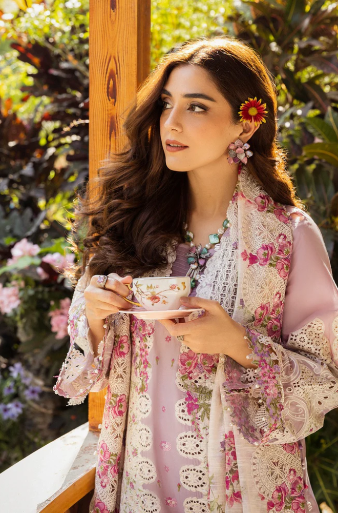Elaf - Premium- 3PC Unstitched Dhanak Embroidered Suit - US103