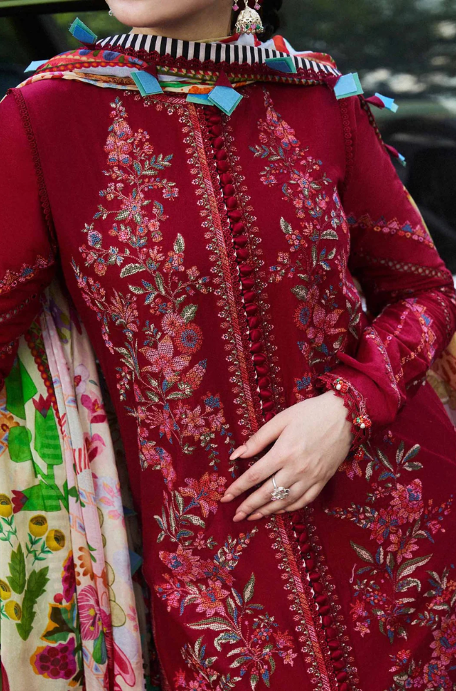Hussain Rehar - 3PC Dhanak Embroidered Suit (Unstitched) - UH179