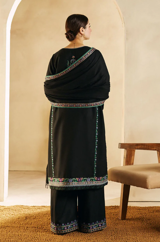 Zara Shahjahan - 3PC Unstitched Dhanak Embroidered Suit - US227