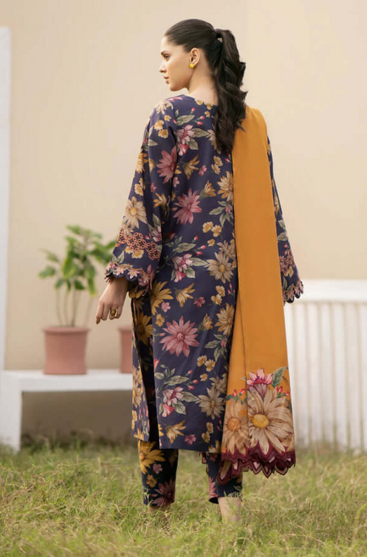 3PC- Lawn Digital Printed Suit (Unstitched) - UH062