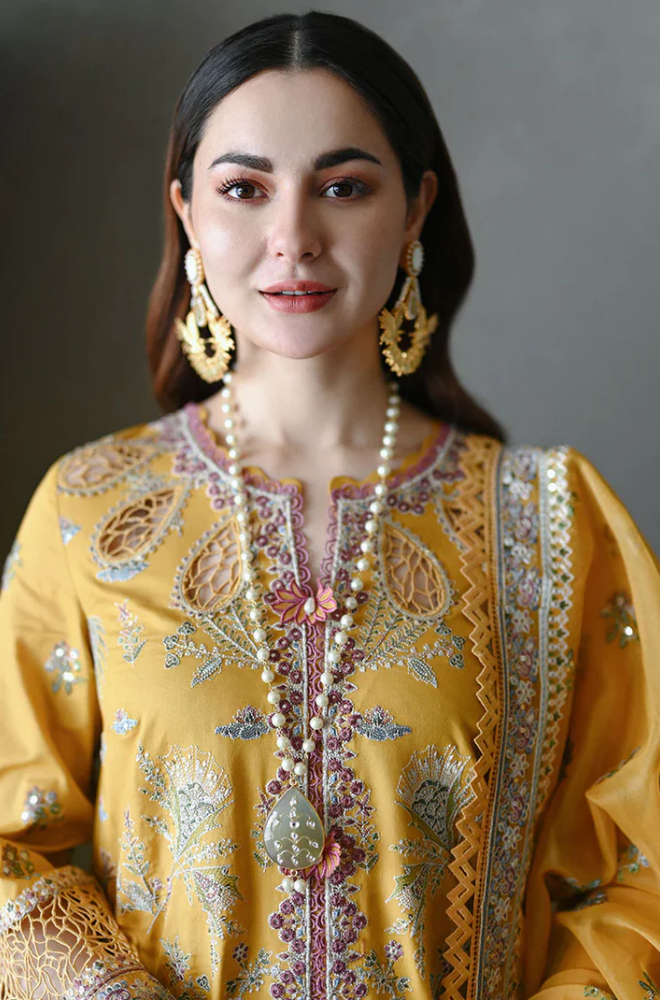 Qalamkar - 3 Piece Lawn Embroidered Suit - UPJ031