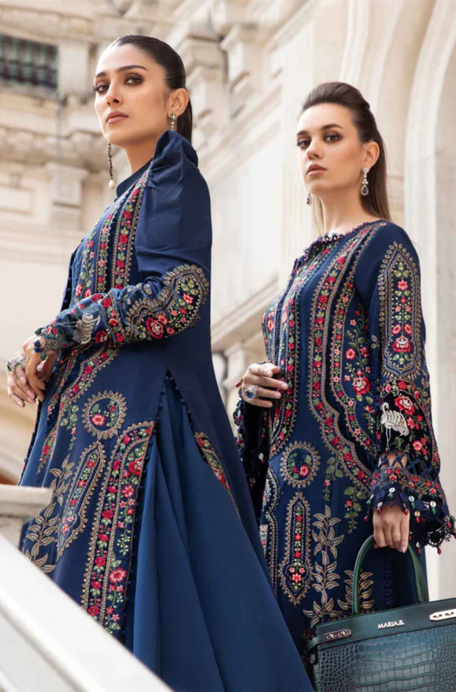 Maria.B - 3PC Unstitched Dhanak Embroidered Suit - UH172