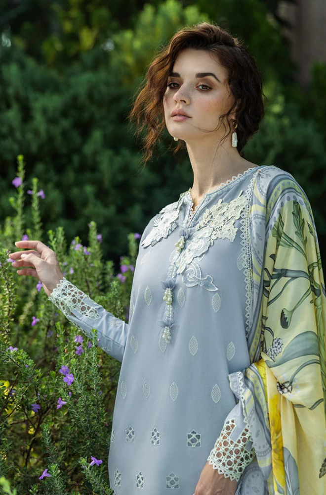 Mushq - 3PC Lawn Embroidered Suit (Unstitched) - UPM0135
