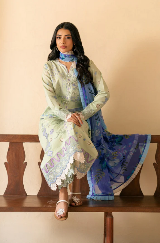 Roheenaz - 3PC Unstitched Dhanak Embroidered Suit - US101