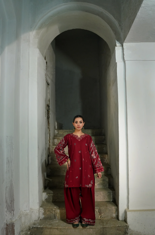 Urge - 2PC Dhanak Embroidered Suit (Unstitched) - UA221