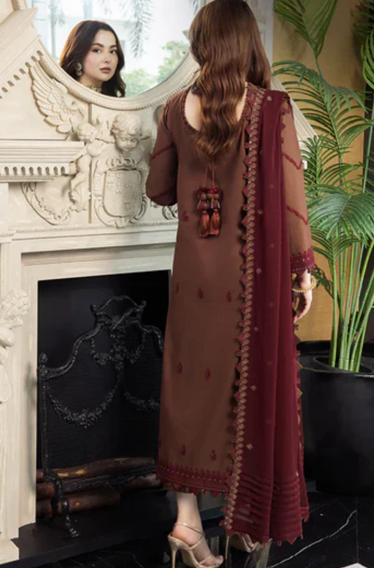 Asim Jofa - 3PC Dhanak Embroidered Dress (Unstitched) - UH199