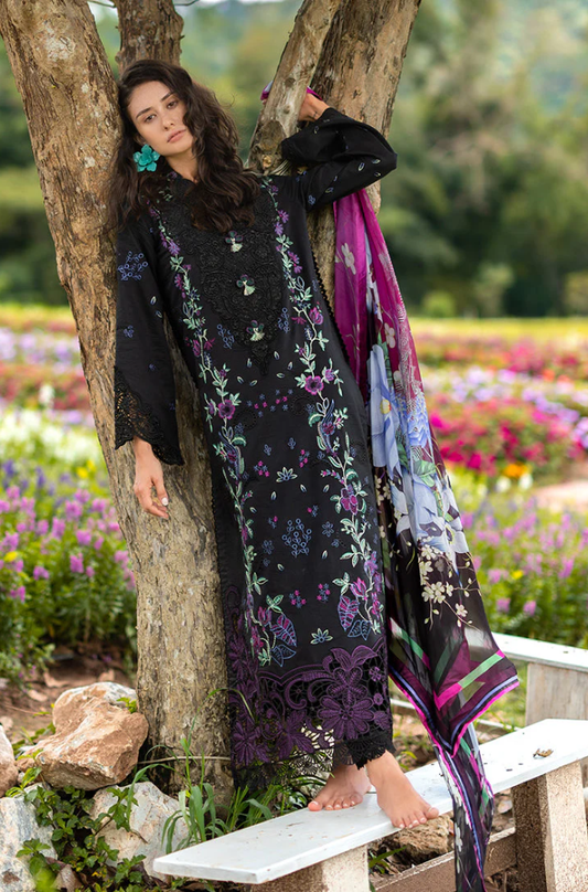 Mushq - 3PC Unstitched Lawn Embroidered Suit - UA308