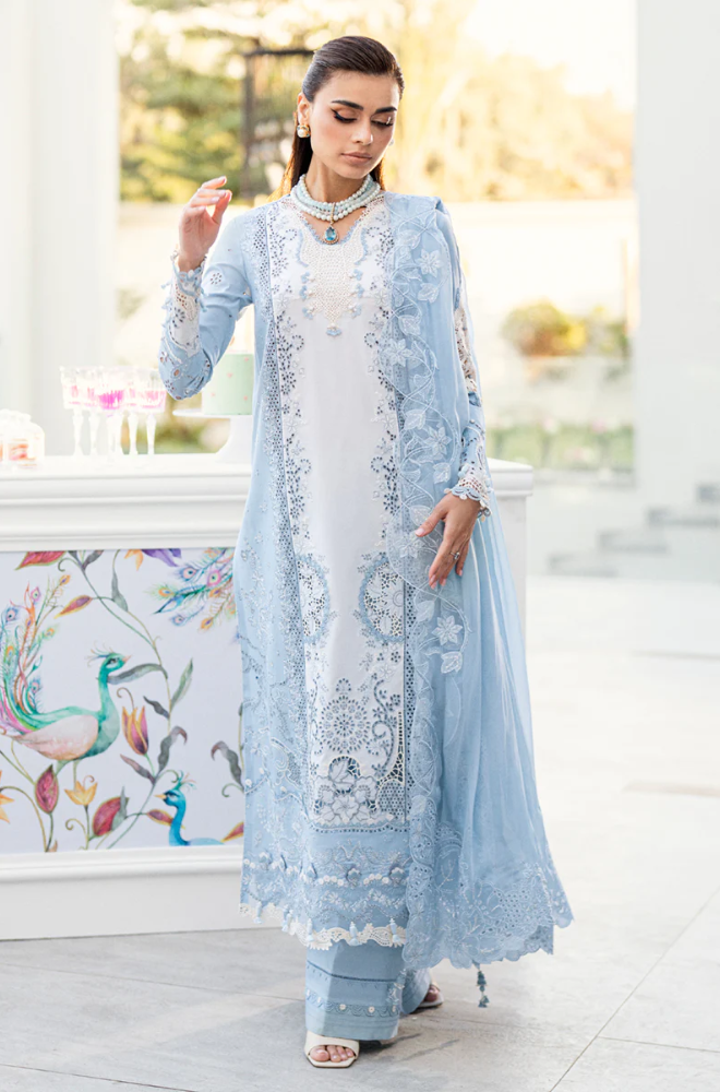 Qalamkar - 3 Piece Lawn Embroidered Suit (Unstitched) - UPJ0160