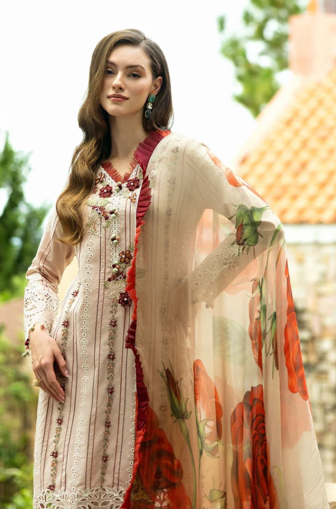 3 Piece Unstitched Dhanak Embroidered Suit - US115