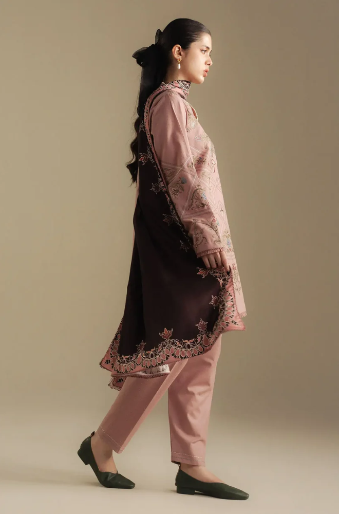 Zara Shahjahan - 3PC Unstitched Dhanak Embroidered Suit - UH281
