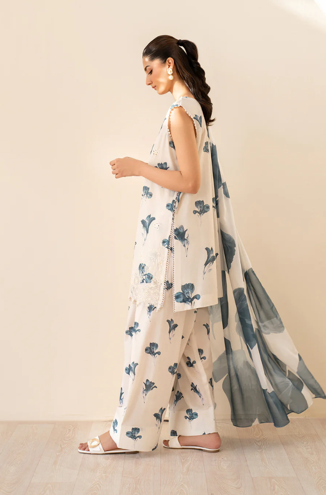 Iznik- 3PC Lawn Digital Printed Suit (Unstitched) - UPHB0177