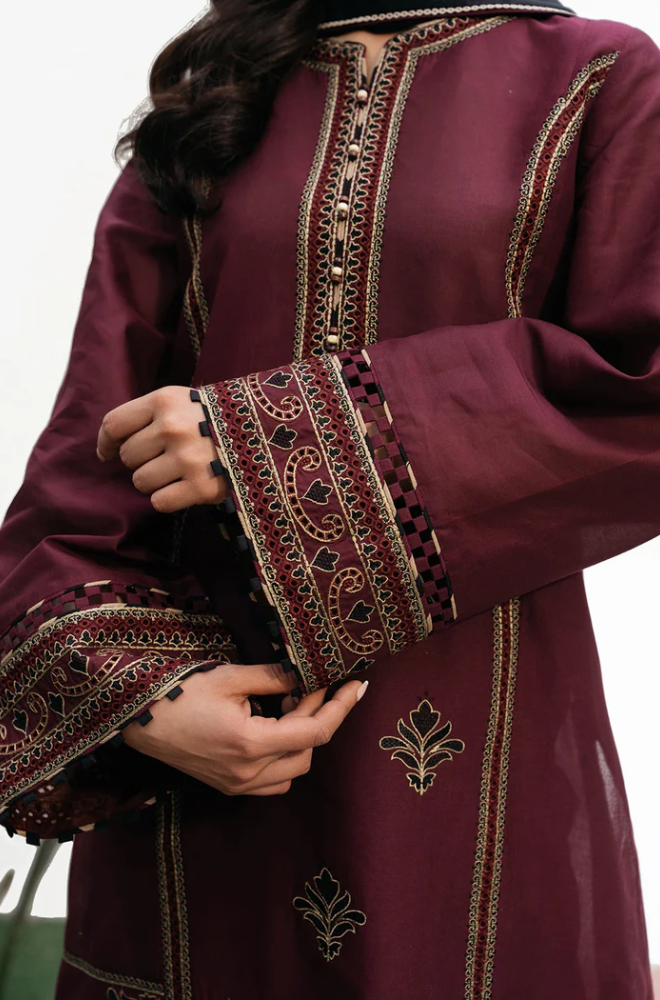 Jazmin - 3PC Unstitched Dhanak Embroidered Suit - US113