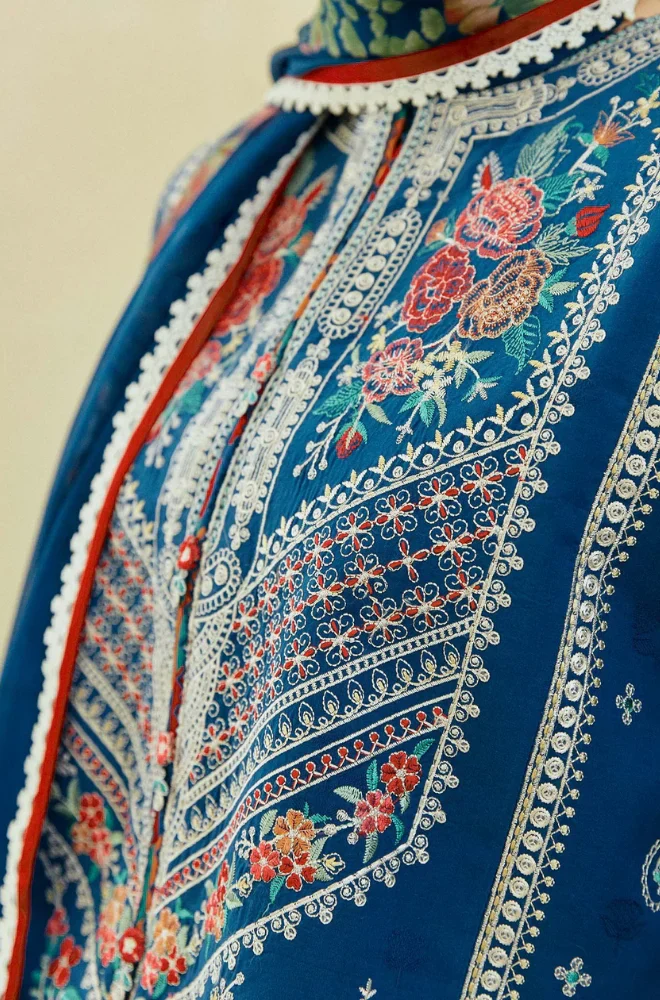 Coco By Zara Shahjahan - 3 Piece Lawn Embroidered Suit - UPA014