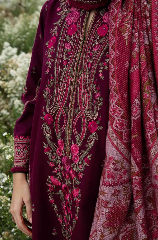 Zara Shahjahan - 3PC Unstitched Dhanak Embroidered Suit - US133