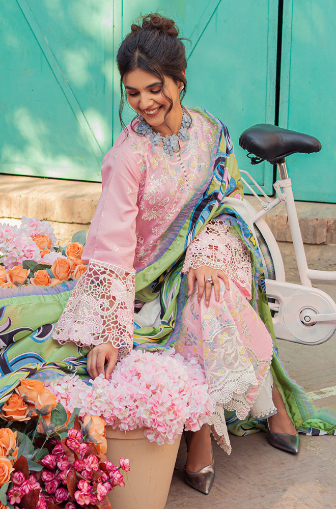 Mushq - 3PC Unstitched Lawn Embroidered Suit - UA270