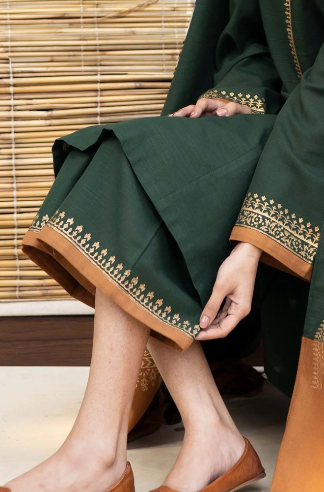 Asling - 3PC Unstitched Dhanak Embroidered Suit - UH164