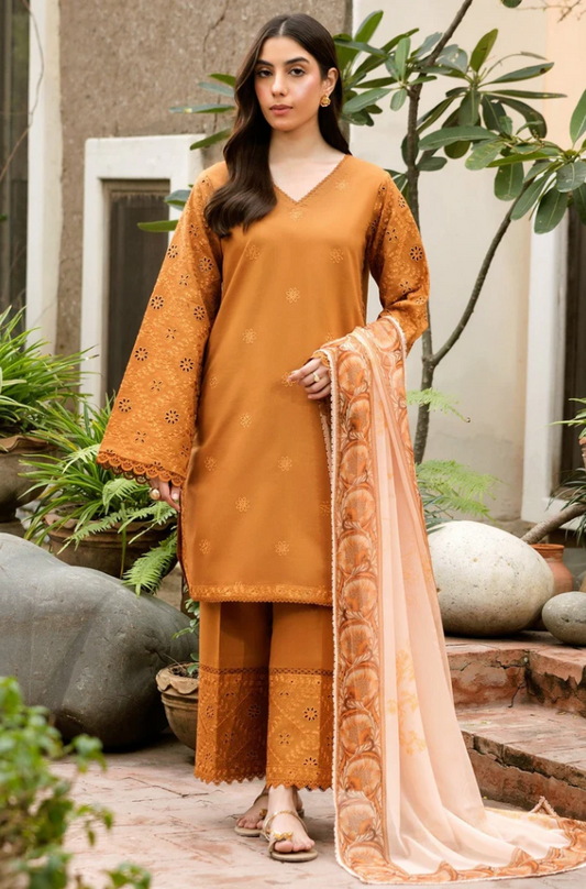 Farasha - 3PC Unstitched Dhanak Embroidered Suit - US111