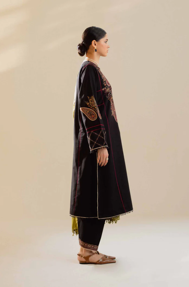 Zara Shahjahan - 3PC Unstitched Dhanak Embroidered Suit - US116