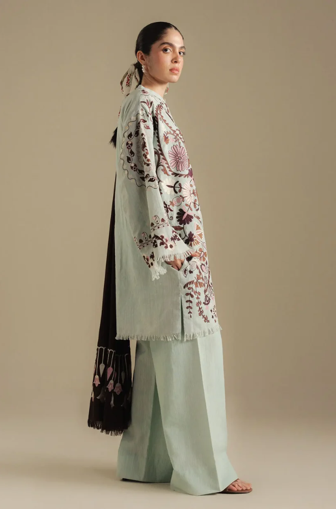 Zara Shahjahan - 3PC Unstitched Dhanak Embroidered Suit - UH274