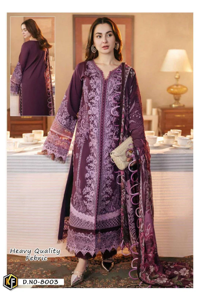 Jade - 3PC Unstitched Dhanak Embroidered Suit - UA151