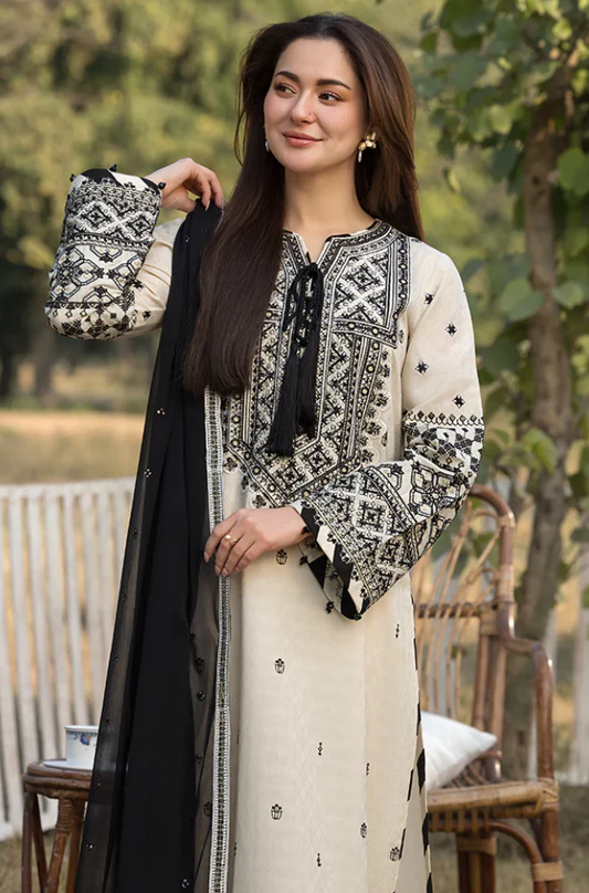 Allys - 3PC Lawn Embroidered Suit (Unstitched) - UF064