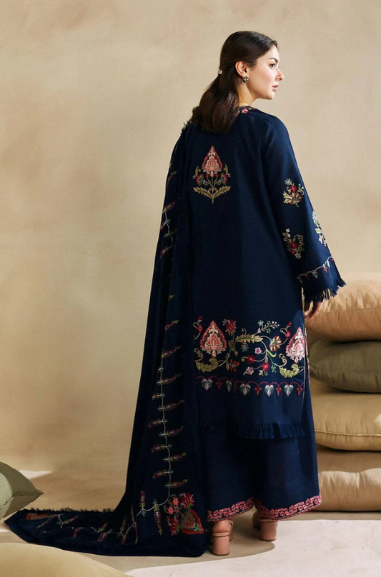 Zara Shahjahan - 3PC Unstitched Dhanak Embroidered Suit - US222