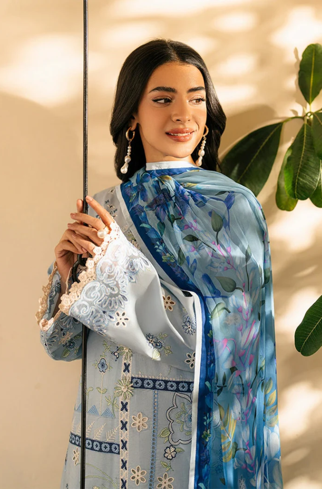 Roheenaz - 3PC Unstitched Dhanak Embroidered Suit - US100